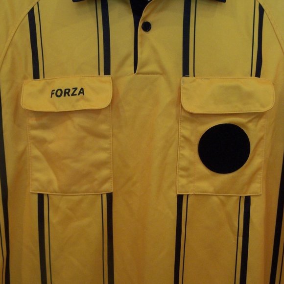 FORZA SOCCER YELLOW & BLACK STRIPED REFEREE JERSEY #3450 - Picture 3 of 9